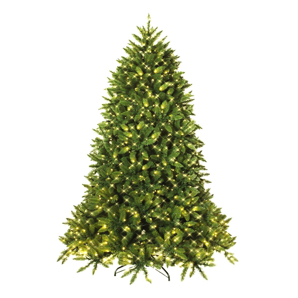 Alt View 21. Costway - 7.5ft Pre-lit PVC Christmas Fir Tree 8 Flash Mode - Green.