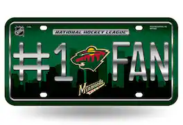 Rico Industries - Minnesota Wild NHL #1 Fan Metal License Plate Auto Tag - Multi