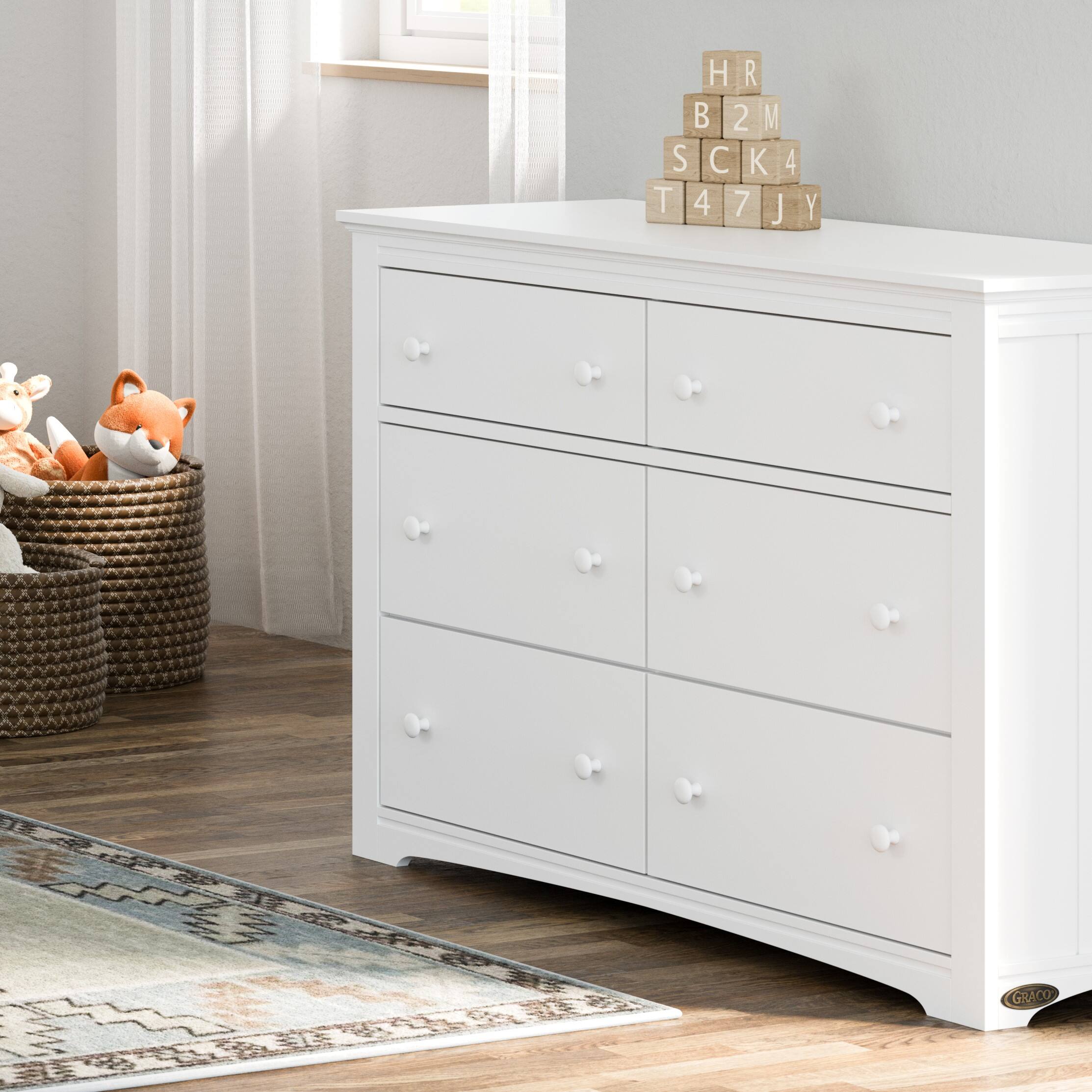 Best Buy Graco Hadley 6 Drawer Double Dresser White 03706 101