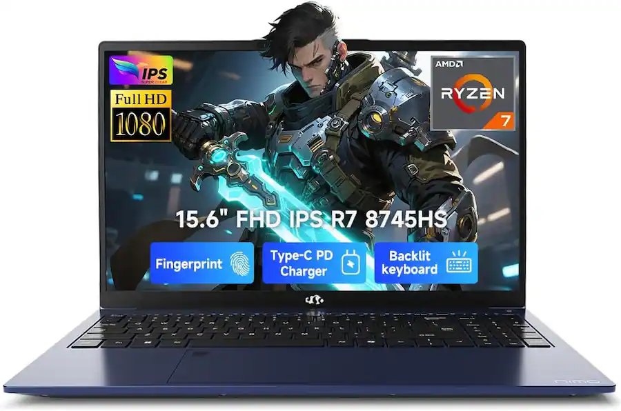 NIMO IPS FHD Gaming Laptop, AMD Ryzen 8745HS 32GB DDR5 RAM