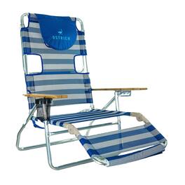 Ostrich - The Original 3N1 Lightweight Beach Lounge Chair with Footrest, Stripe - Striped