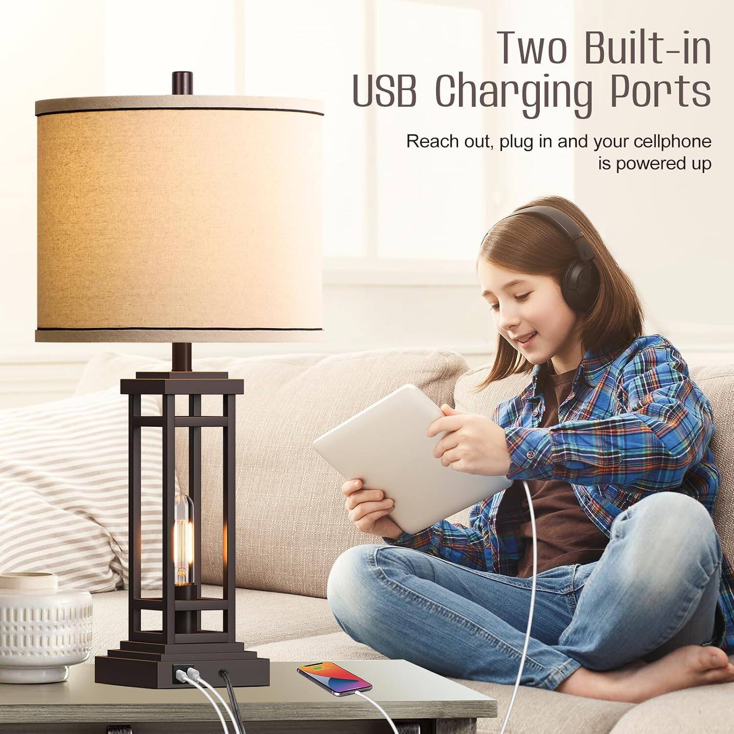 Two Built-in USB Charging Ports  
Reach out, plug in and your cellphone is powered up