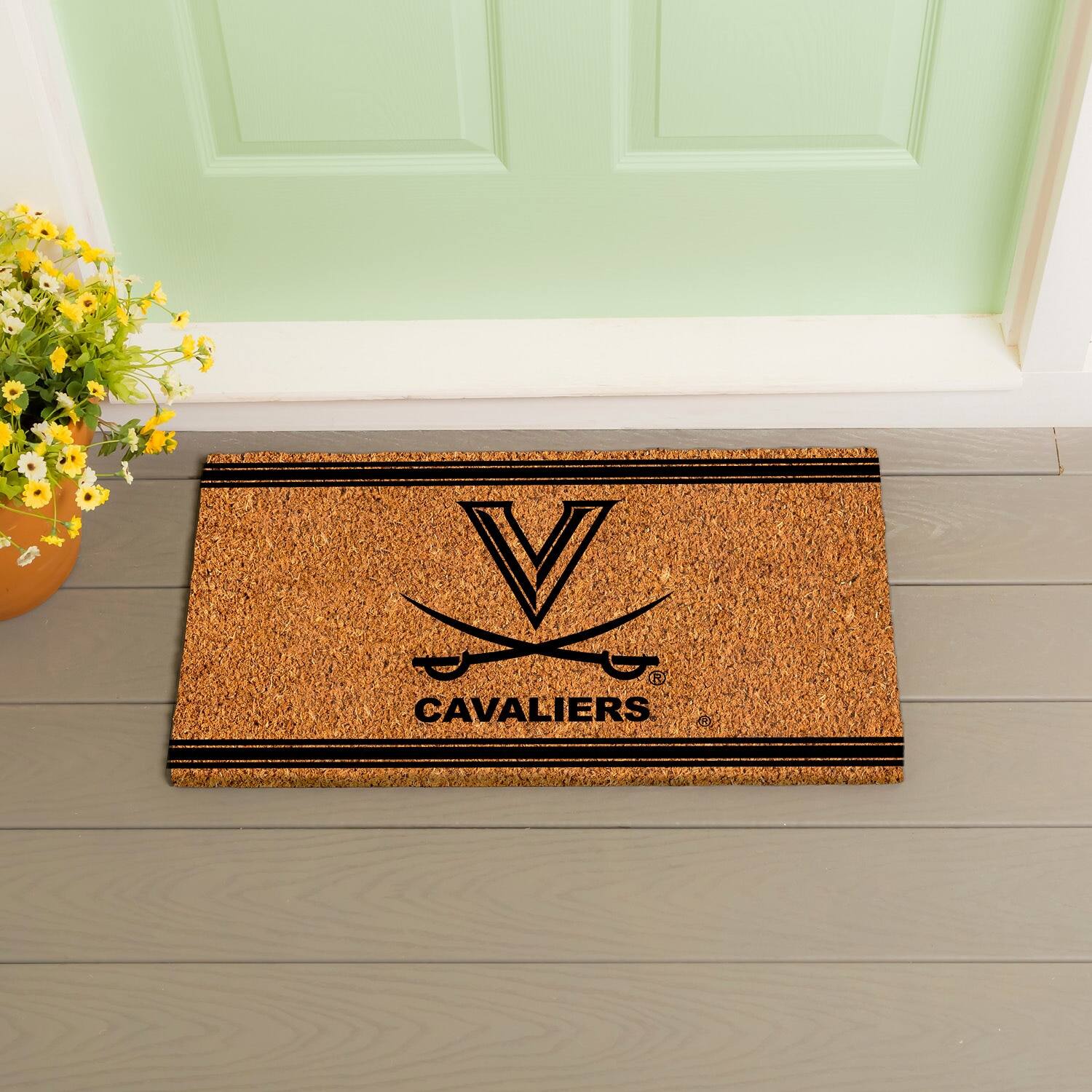 Alt View 1. Evergreen Enterprises - Virginia Cavaliers 16" x 28" Coir Logo Doormat - Multicolor.