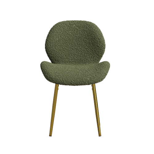 Alt View 1. GOODSILO - Set of 2 Modern Velvet Dining Chairs with Sturdy Metal Legs and Ergonomic Backrest - Green.