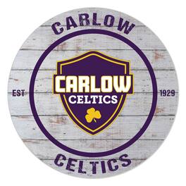 Jardine - Carlow University Celtics 20'' x 20'' Indoor/Outdoor Weathered Circle Sign - White