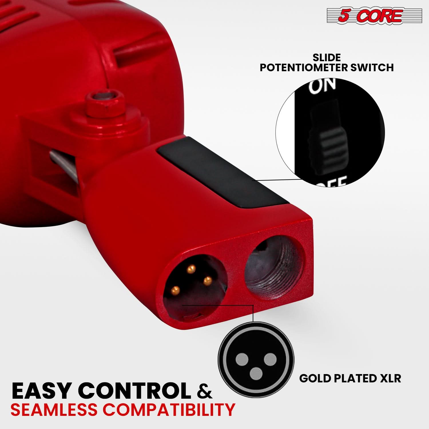 5 CORE, SLIDE POTENTIOMETER SWITCH, EASY CONTROL & SEAMLESS COMPATIBILITY, GOLD PLATED XLR