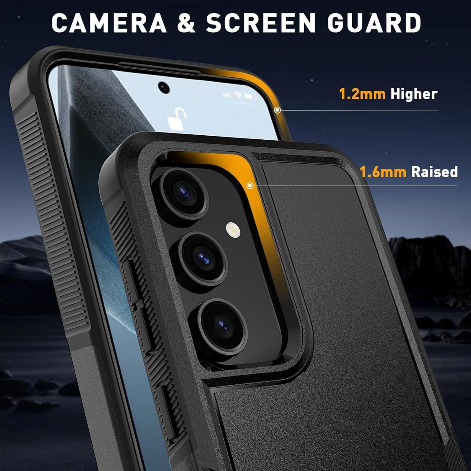 CAMERA & SCREEN GUARD

1.2mm Higher

1.6mm Raised