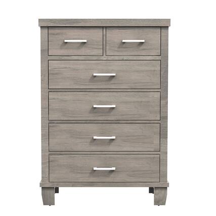 Front. GARVEE - Gray 6-Drawer Storage Cabinet, Durable MDF & PB for Bedroom, Living Room, Office, Modern Storage Organizer - Gray.