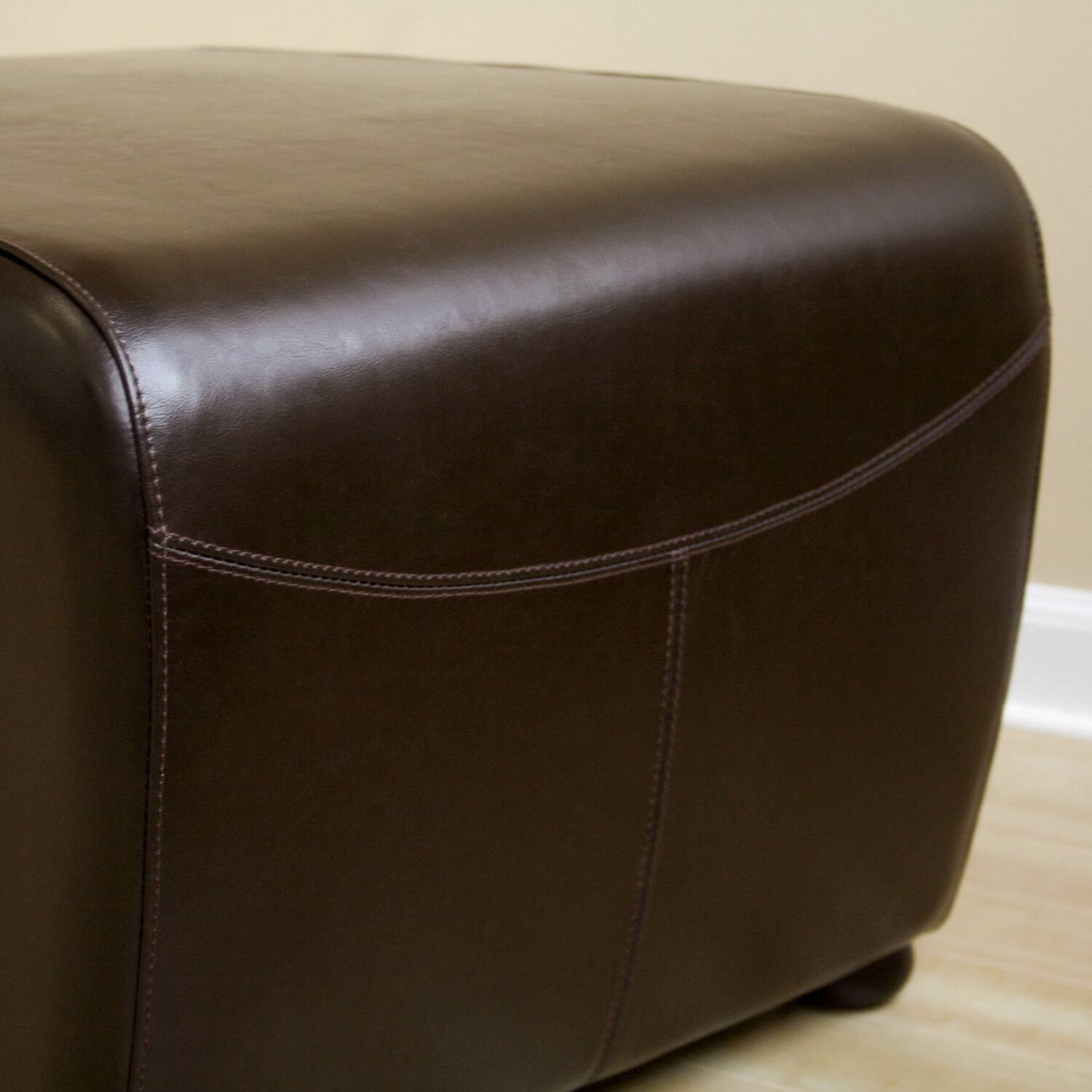 Baxton Studio - Full Leather Ottoman With Rounded Sides - Dark Brown price history on PriceWatchPro