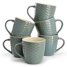 Elama - Honeycomb 6 Piece 15 oz. Mug Set - Turquoise