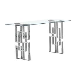 Best Quality Furniture - Clear tempered glass console table - Silver