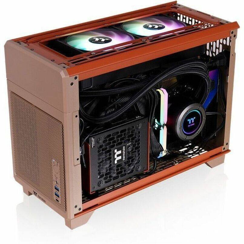Alt View 5. Thermaltake - Thermaltake TR100 Gravel Sand Mini Tower Chassis - Mini-tower - Gravel Sand - Steel, SPCC - 2 x Bay - Mini ITX - Gravel Sand.