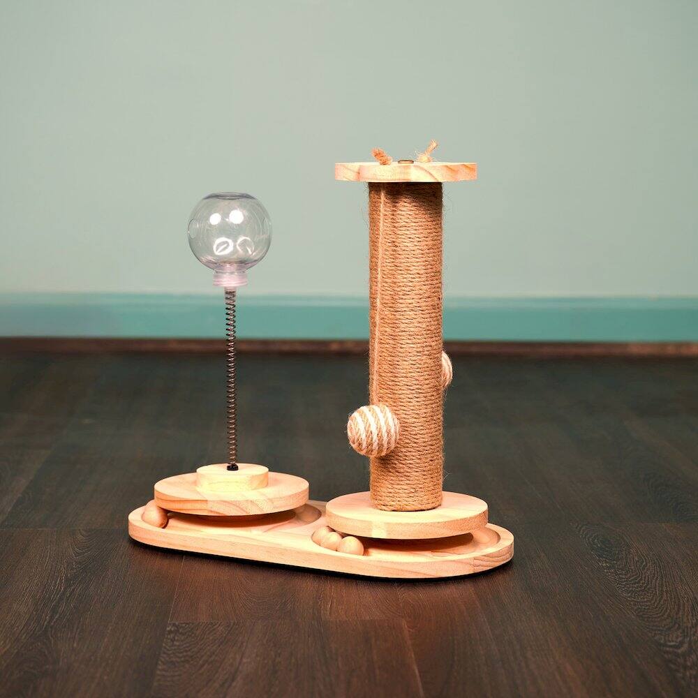 Alt View 1. Armarkat - Interactive Scratch Post Activity Center The Ultimate Cat Playground - Beige.