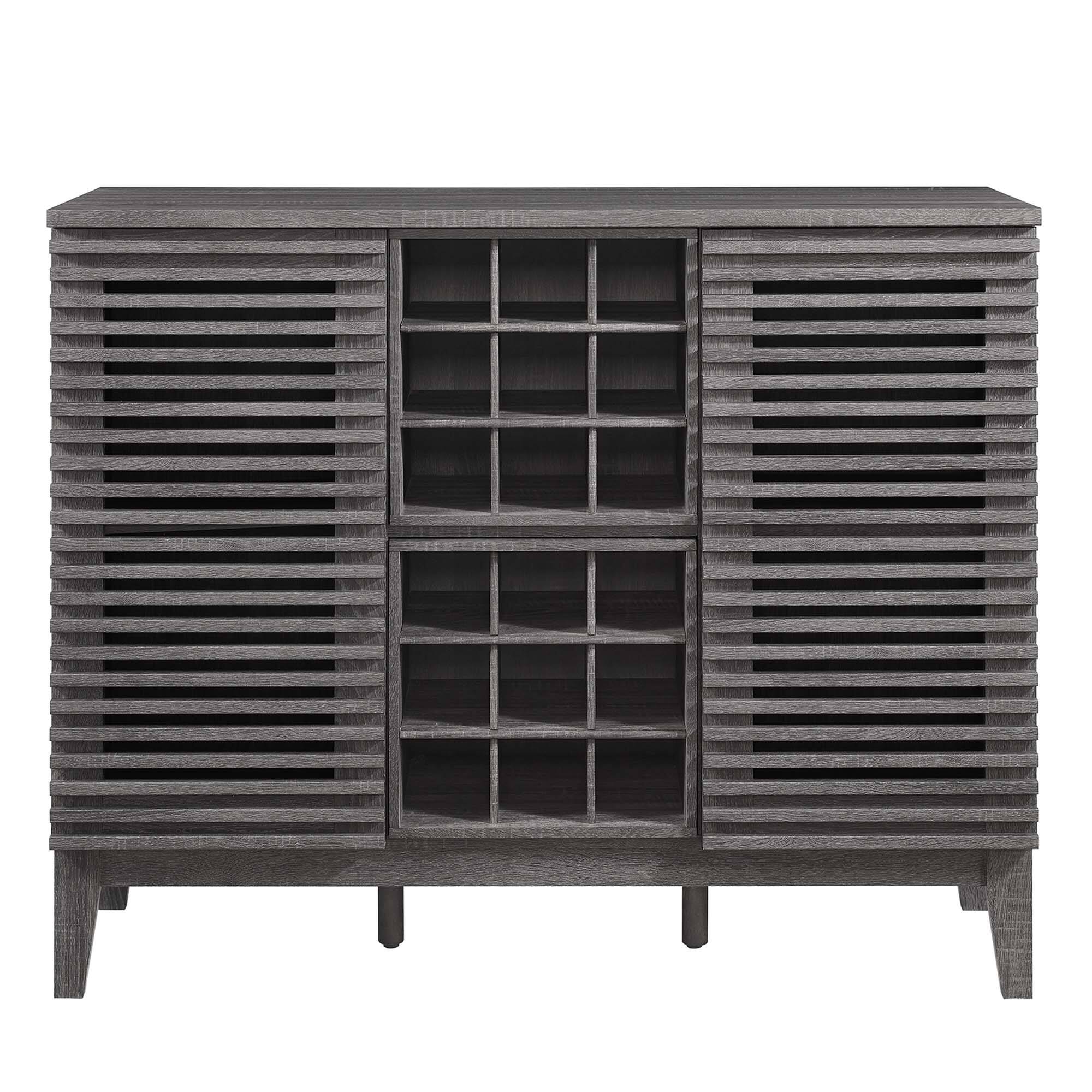 Alt View 2. Modway - Render Bar Cabinet by Modway - Charcoal.