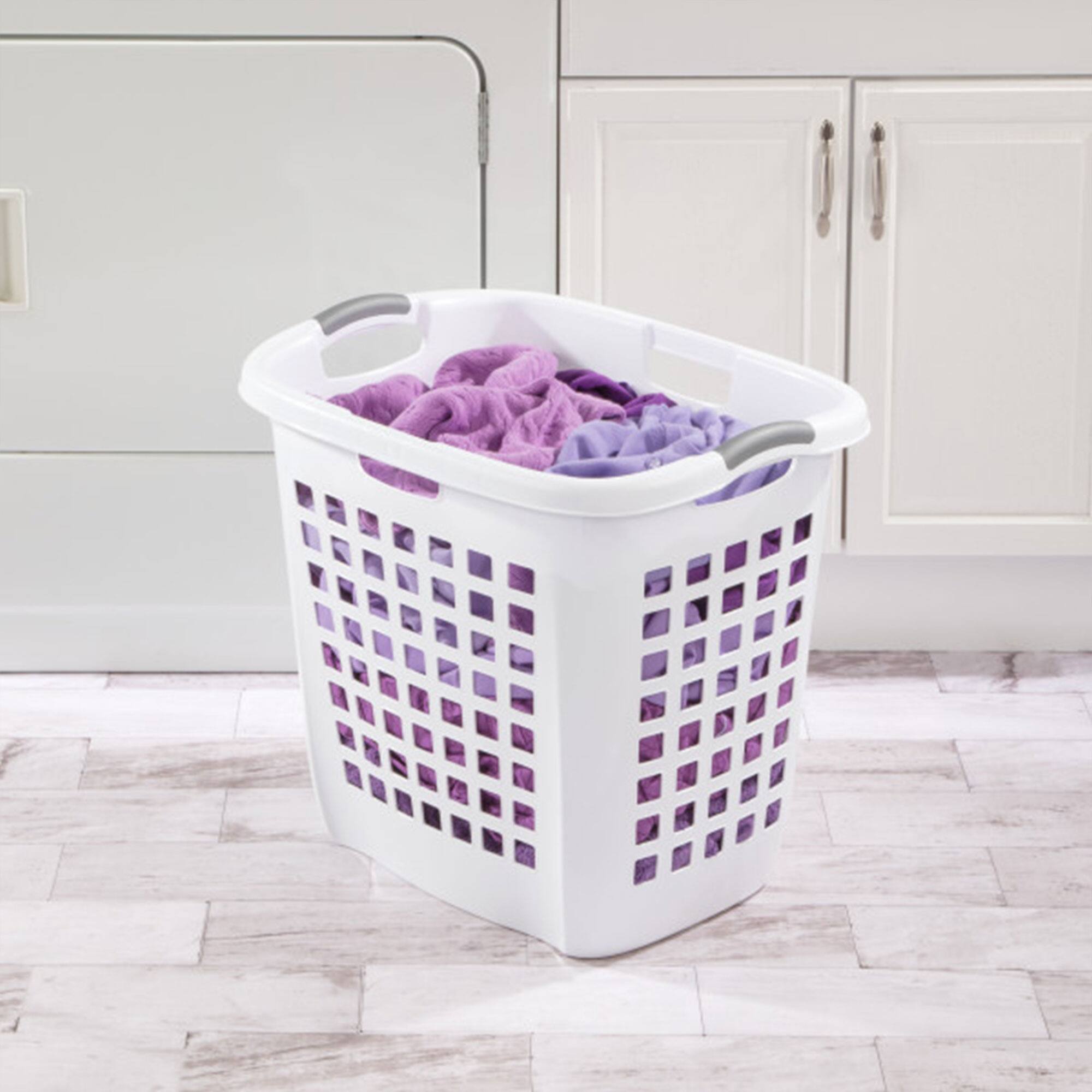 Alt View 10. Sterilite - Sterilite Ultra Easy Carry Dirty Clothes Laundry Basket Hamper, White (8 Pack) - White.