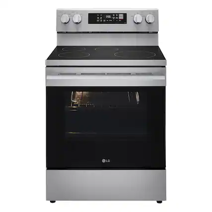 Front. LG - 6.3 Cu. Ft. Freestanding Electric Induction True Convection Smart Range with Air Fry and EasyClean - Stainless Steel.