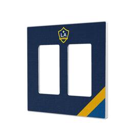 Keyscaper - LA Galaxy Diagonal Stripe Design Double Rocker Lightswitch Plate - Multicolor