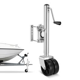 VEVOR - Trailer Jack with Wheel,2000 lbs Load Capacity,Heavy Duty Swivel Boat Trailer Jack with PP Dual Wheel & Ergonomic Handle - Silver;Black