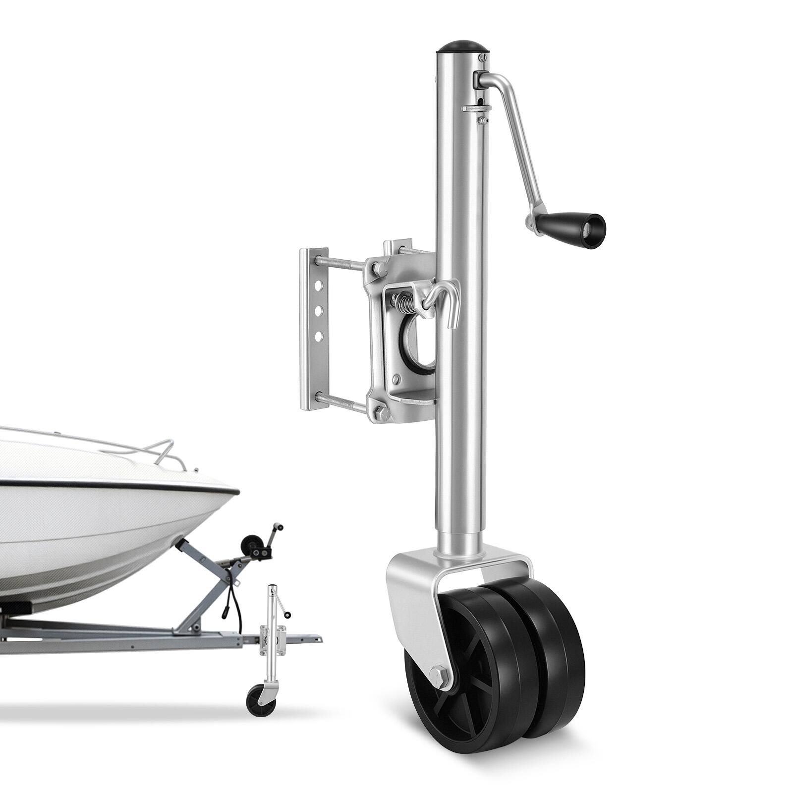Front. VEVOR - Trailer Jack with Wheel,2000 lbs Load Capacity,Heavy Duty Swivel Boat Trailer Jack with PP Dual Wheel & Ergonomic Handle - Silver;Black.