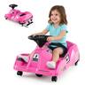 Costway - 12V Ride on Toy Car Electric Go Kart with Cleaning Fun & Remote Control - Rose red
