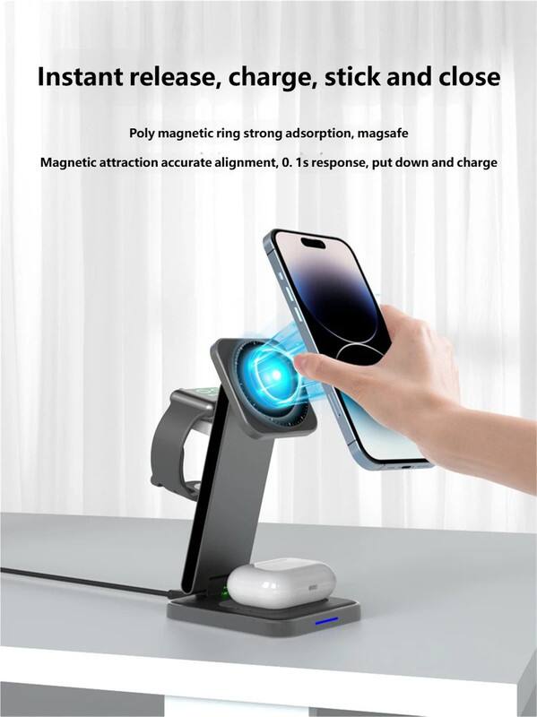 Instant release, charge, stick and close

Poly magnetic ring strong adsorption, mag safe

Magnetic attraction accurate alignment, 0.1s response, put down and charge