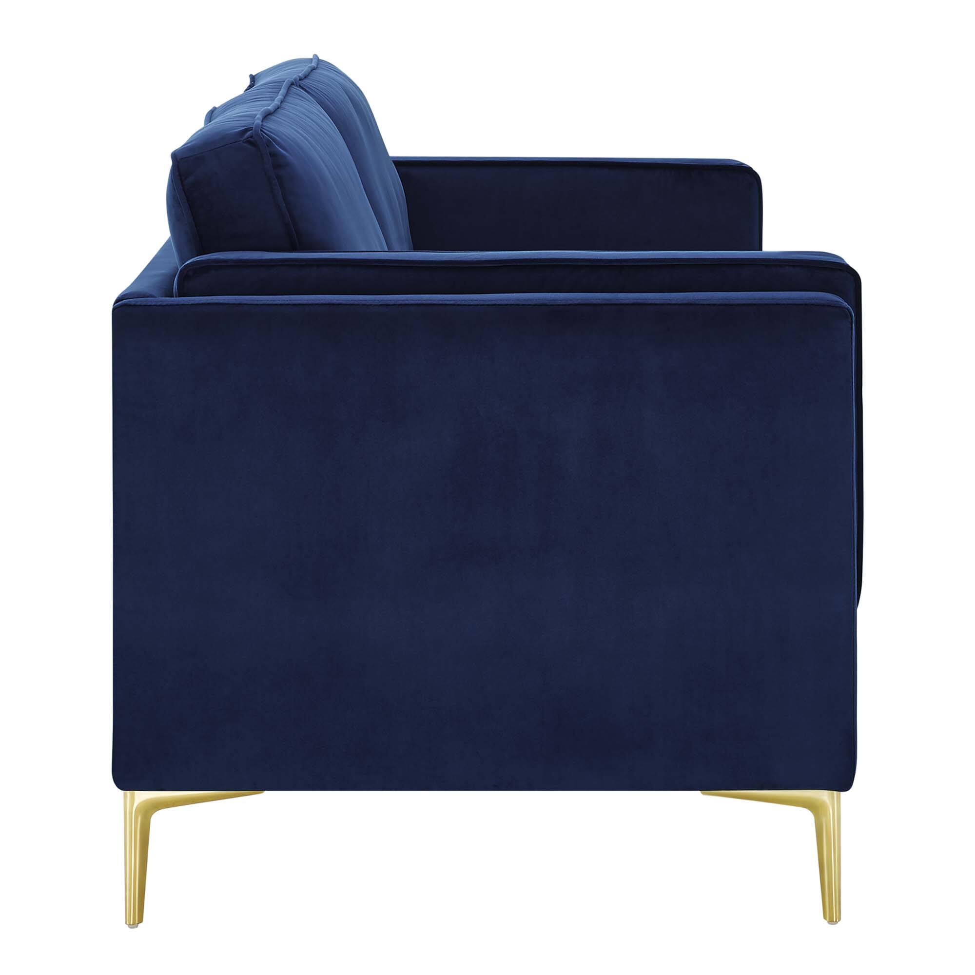 Alt View 2. Modway - Kaiya Performance Velvet Sofa by Modway - Midnight Blue.