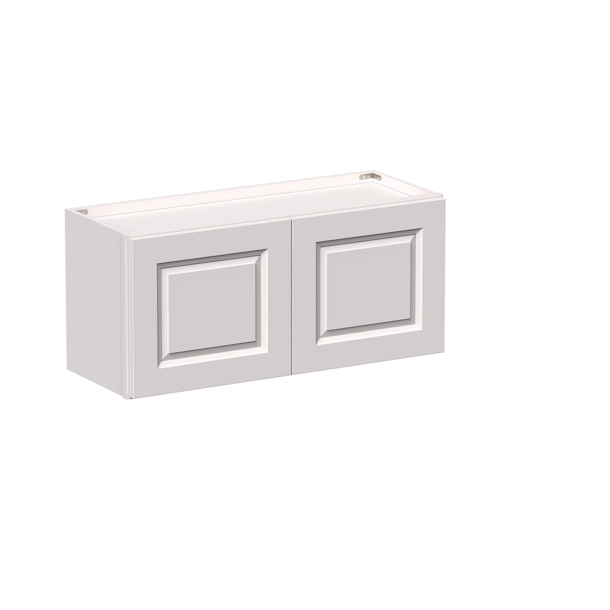 Angle. Boyel Living - 33-in W x 15-in H x 12-in D Shaker RTA Kitchen Wall Cabinet with Soft-Close Doors - Glacier White.