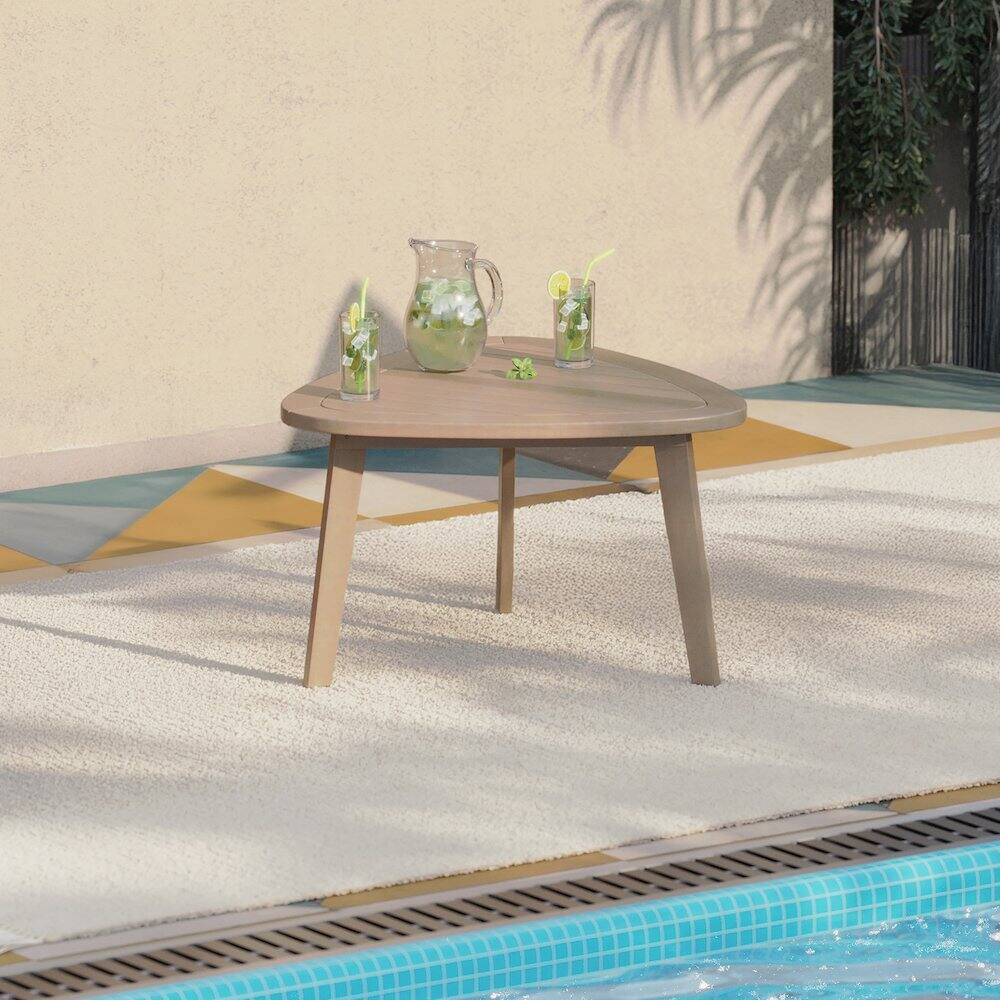 Alt View 5. New Classic Furniture - Radius Wood Patio End Table in Natural - Beige.