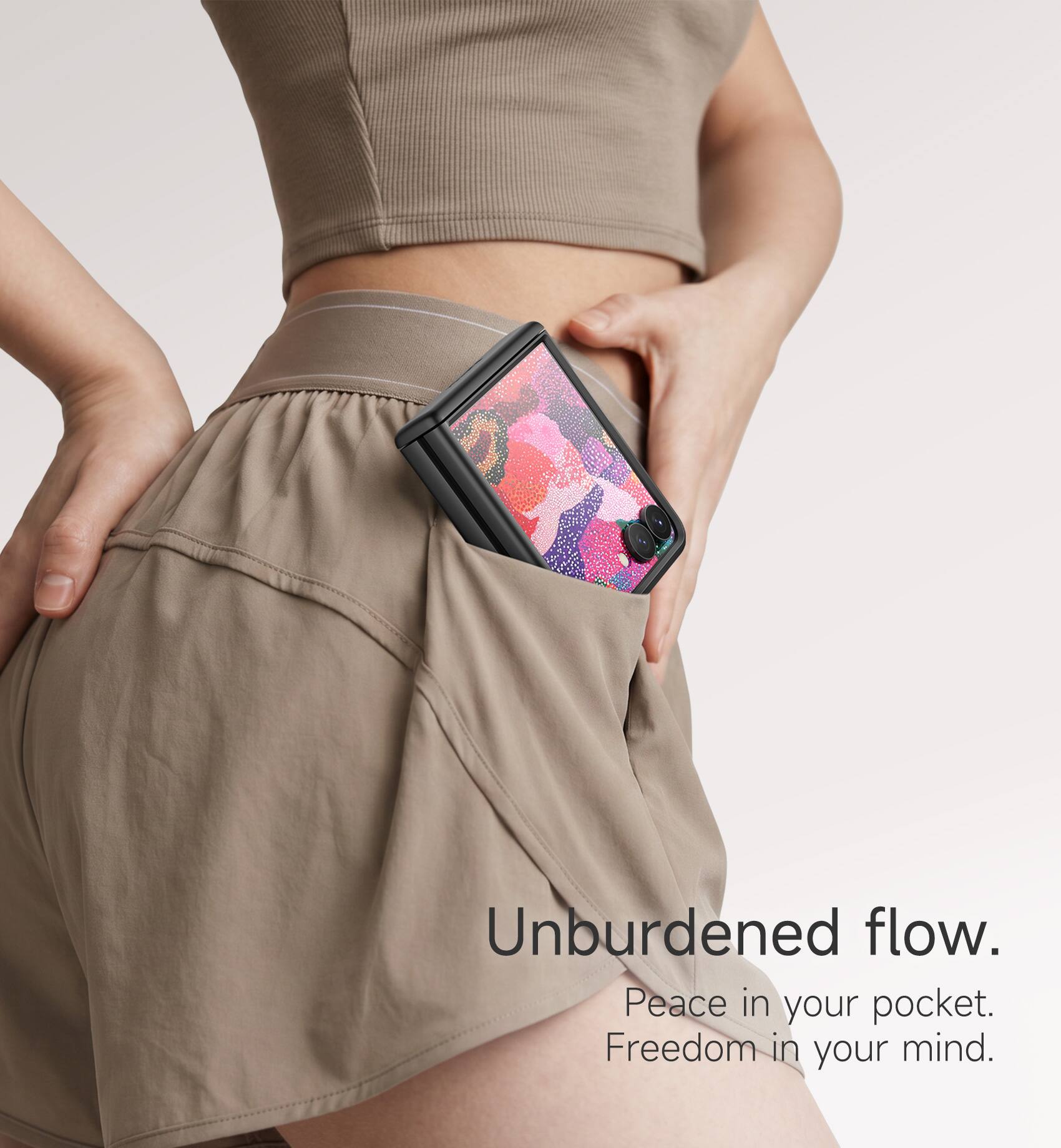 Unburdened flow.  
Peace in your pocket.  
Freedom in your mind.