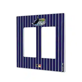 Keyscaper - Tampa Bay Rays 1998-2000 Cooperstown Pinstripe Double Rocker Light Switch Plate - Multicolor