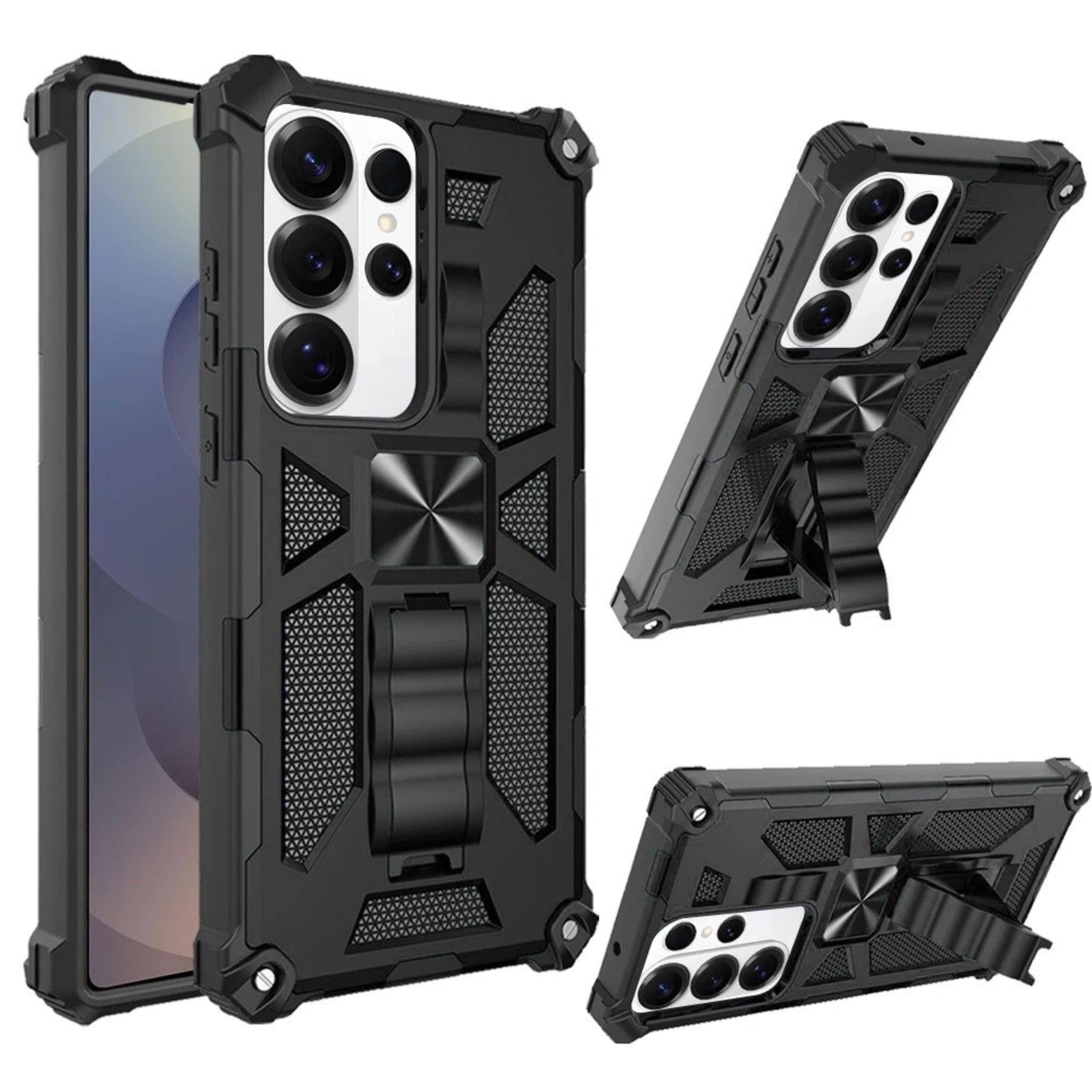 Kitcheniva - Shockproof Stand Case With Metal Plate And Tempered Glass For Samsung S26 Ultra - Black price history on PriceWatchPro