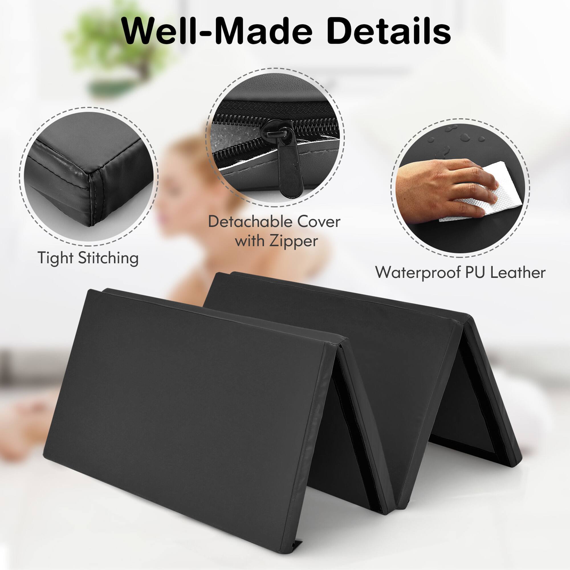 Well-Made Details

- Tight Stitching
- Detachable Cover with Zipper
- Waterproof PU Leather