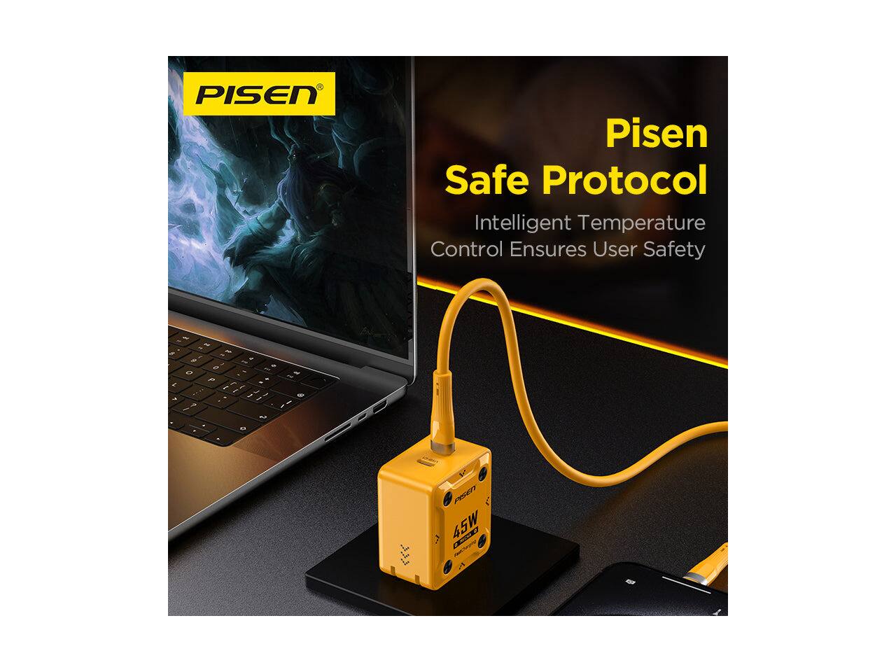 PISEN  
Pisen Safe Protocol Intelligent Temperature Control Ensures User Safety  
PISEN 45W