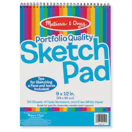 Melissa & Doug - Quality Spiral-Bound Sketch Pad, 9" x 12", 50 Sheets