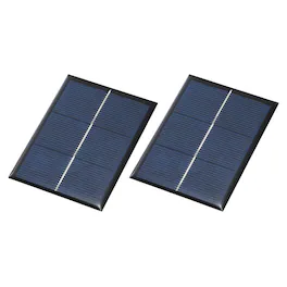 Unique Bargains - 2pcs 1.5V 0.45W 300mA Mini Solar Panels, Small Solar PV Cells for DIY Electric Toy Materials Kits - Black