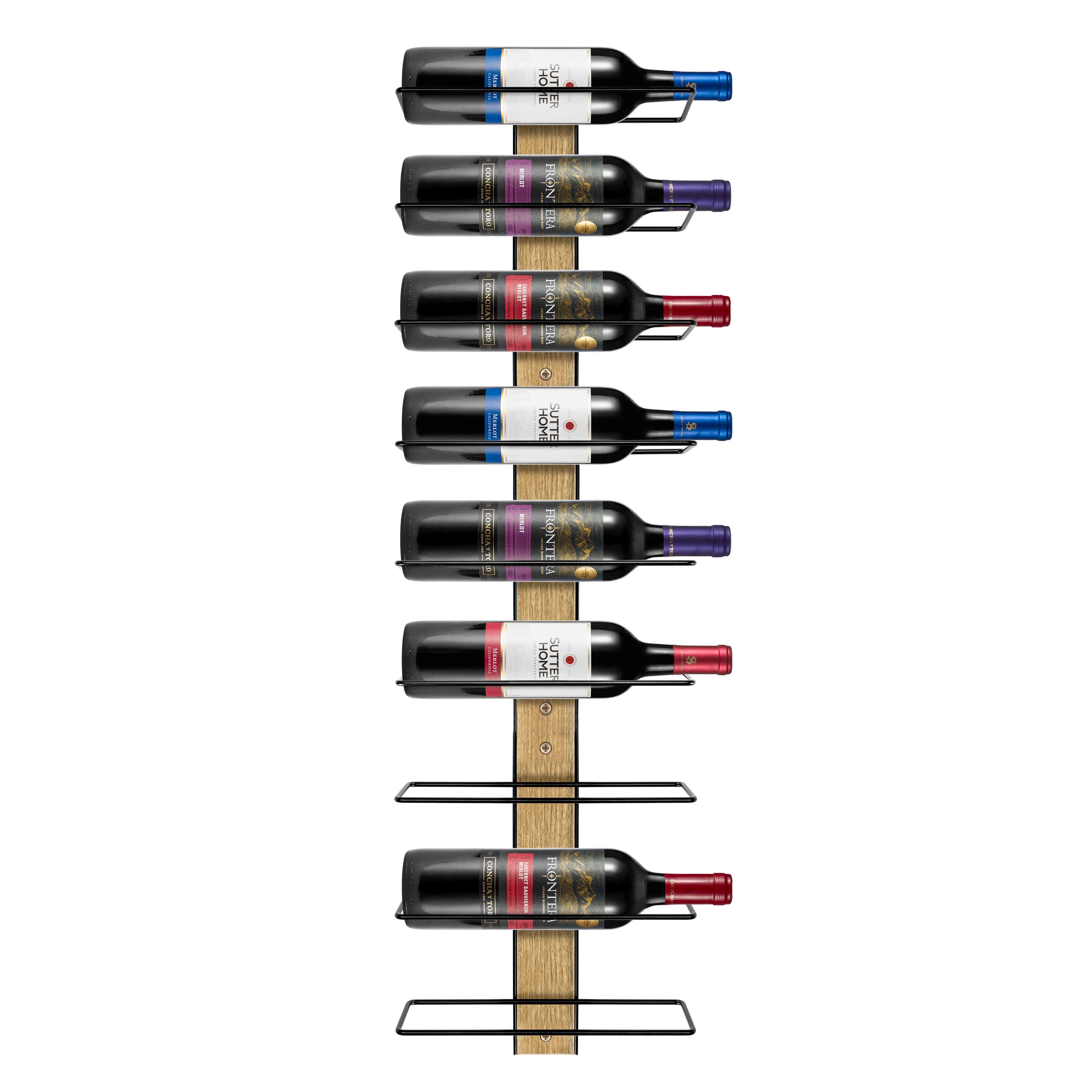 Sorbus - Wall Mounted Wine Rack for 9 Wine Bottles, Wood Wine Rack Wall Mounted for Wine Bottles, Decorative Wine Racks - Mahogany