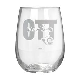 Great American Products - Ottawa Senators Etched 17oz. City Stemless Wine Glass - Multicolor