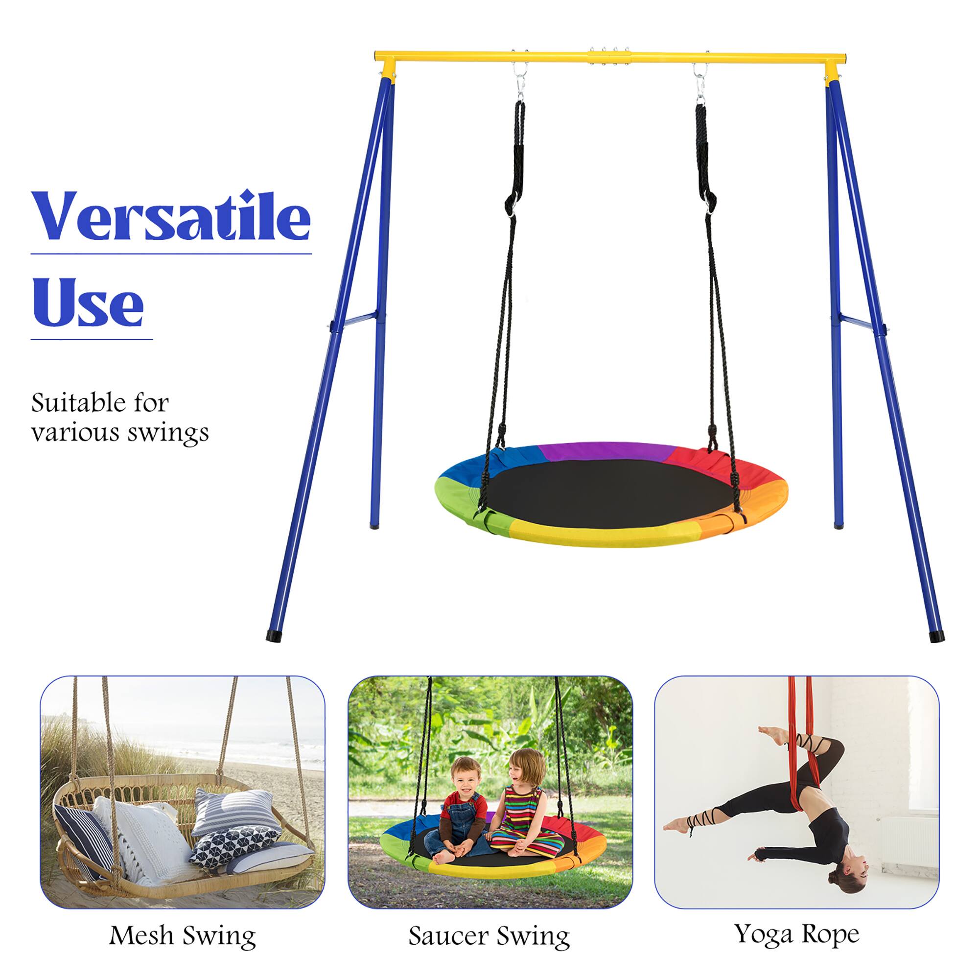 Versatile Use  
Suitable for various swings  

Mesh Swing  
Saucer Swing  
Yoga Rope