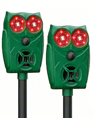 Front. Yardgrace - 2 Pack Solar Ultrasonic Animal Repeller, Motion Sensor Cat & Deer Deterrent with LED Flash for Outdoor Yard - Green.