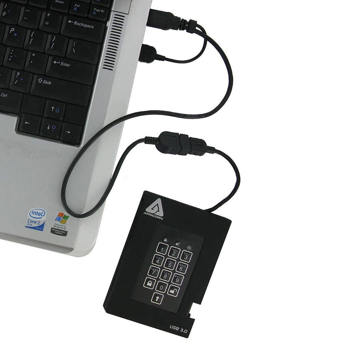 0 P + ; ? / - - { I  I Delete End  Page 2 + . = Backspace } Enter Shift Ctrl t intel Duo Core2 H A APRICORN 1 AB 2 DEF  3 4 J5 5 UNO .  6 7 TuY 8 NXYZ 9 A 0 t USB 3.0