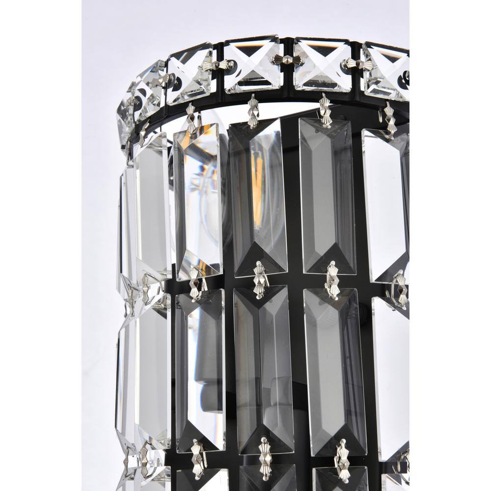 Back. Elegant Lighting - Maxime 6 Inch Black Wall Sconce - Black And Clear.