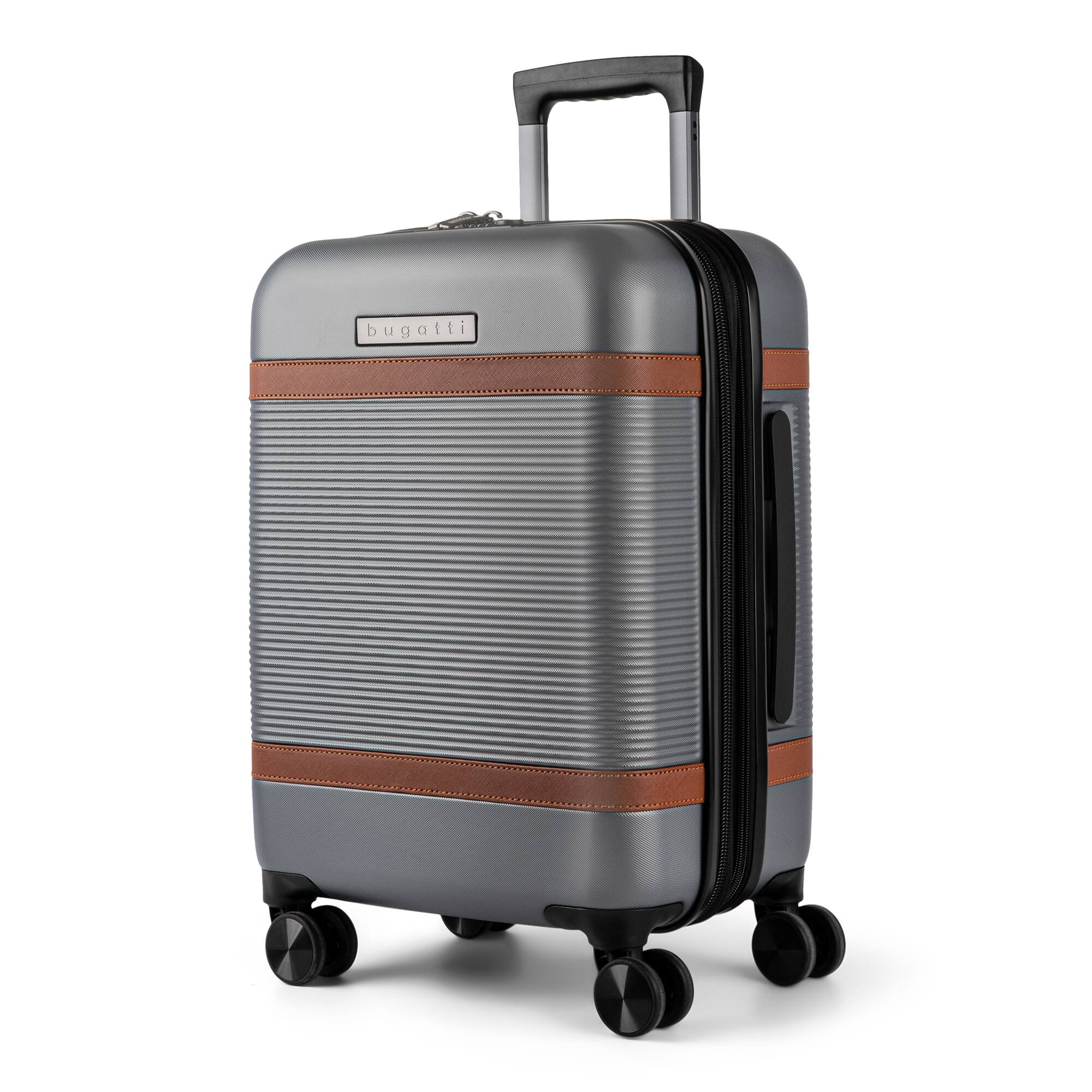 Angle View: Bugatti - Wellington Carry on Suitcase - Pewter