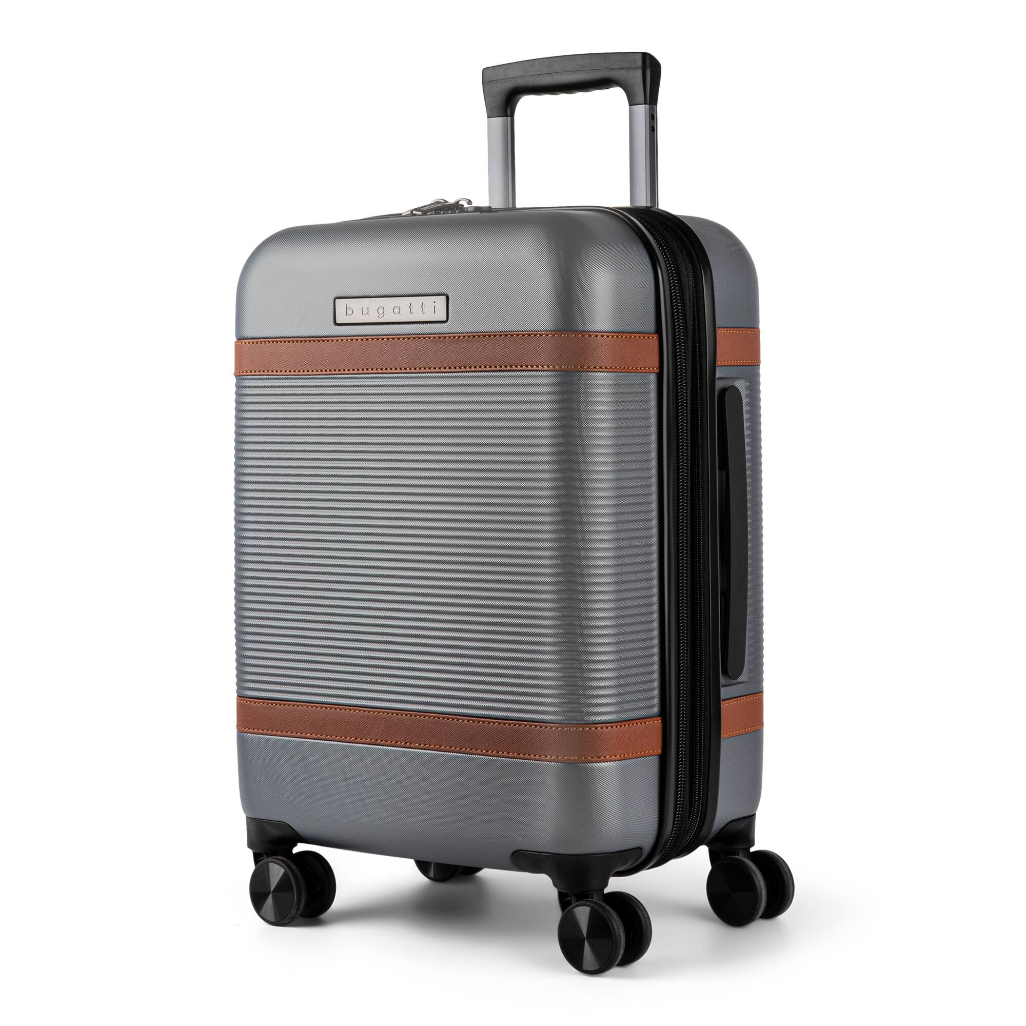 Angle. Bugatti - Wellington Carry on Suitcase - Pewter.