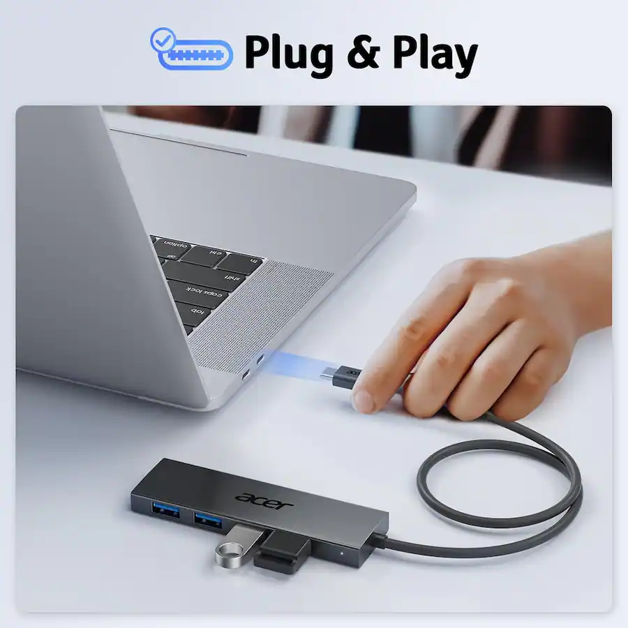 Usbc Plug Computer Acer USB C Hub 4 Ports, USB 3.0 Hub, USBC Splitter with TypeC Power ...