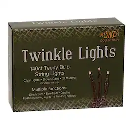 BreeBe - Twinkle Teeny Lights Brown Cord 140 ct - White, Brown