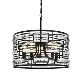 Elegant Lighting - Kennedy 18.5 inch pendant in - Black
