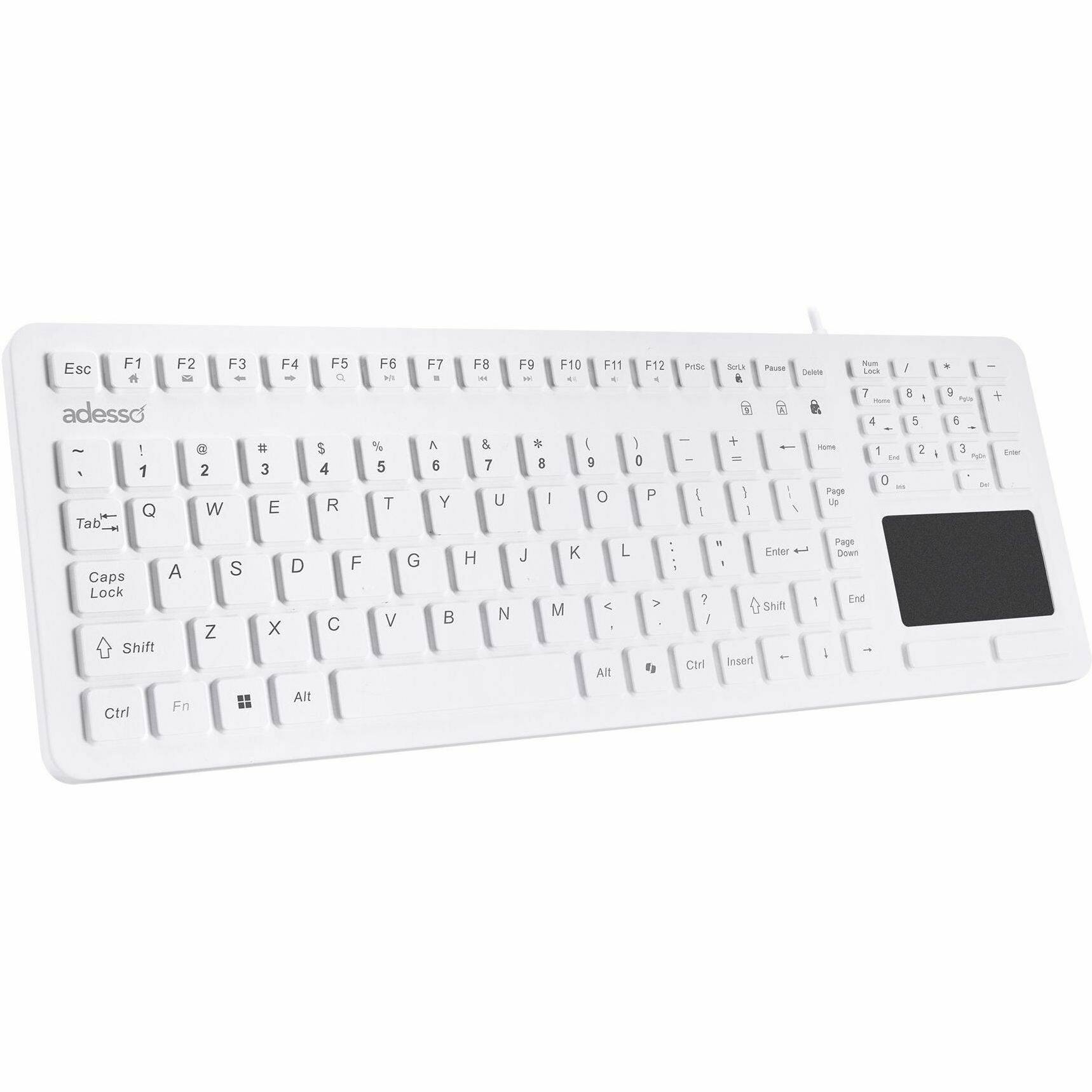 Esc F1 F2 F3 F4 F5 F6 F7 F8 F9 F10 F11 F12  
adesso  
1 2 3 4 5 6 7 8 9 0 - =  
Q W E R T Y U I O P [ ] \  
Tab A S D F G H J K L ; '  
Caps Lock Z X C V B N M , . /  
Shift Shift  
Ctrl Fn Alt Alt Ctrl  
Insert Home Page Up End Page Down