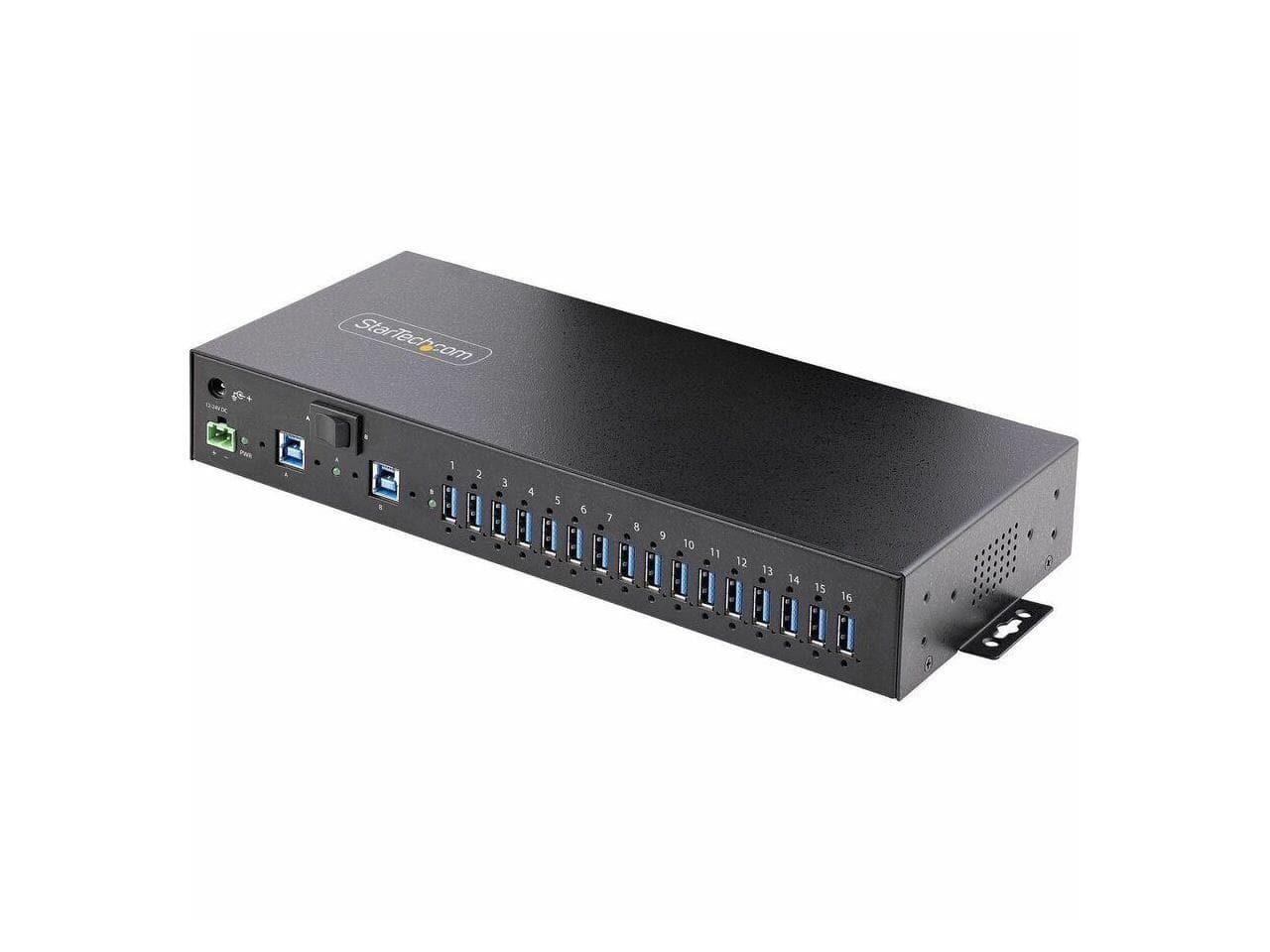 StarTech.com - StarTech 16-Port Industrial USB 5Gbps Hub - Mountable, Terminal Power, Dual-Host (S5G16AINDS-USB-A-HUB)