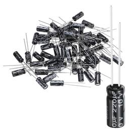 Unique Bargains - 60pcs 220uF 10V 5x11mm 105C Radial Aluminum Electrolytic Capacitor for TVs LCD Monitor VCD - Black