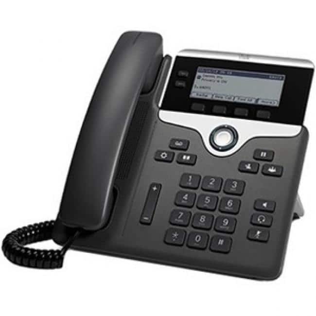 Cisco Consumer Products - Cisco 7821 IP Phone - Corded - Wall Mountable - 2 x Total Line - VoIP - 3.5" - User Connect License - 2 x - Charcoal
